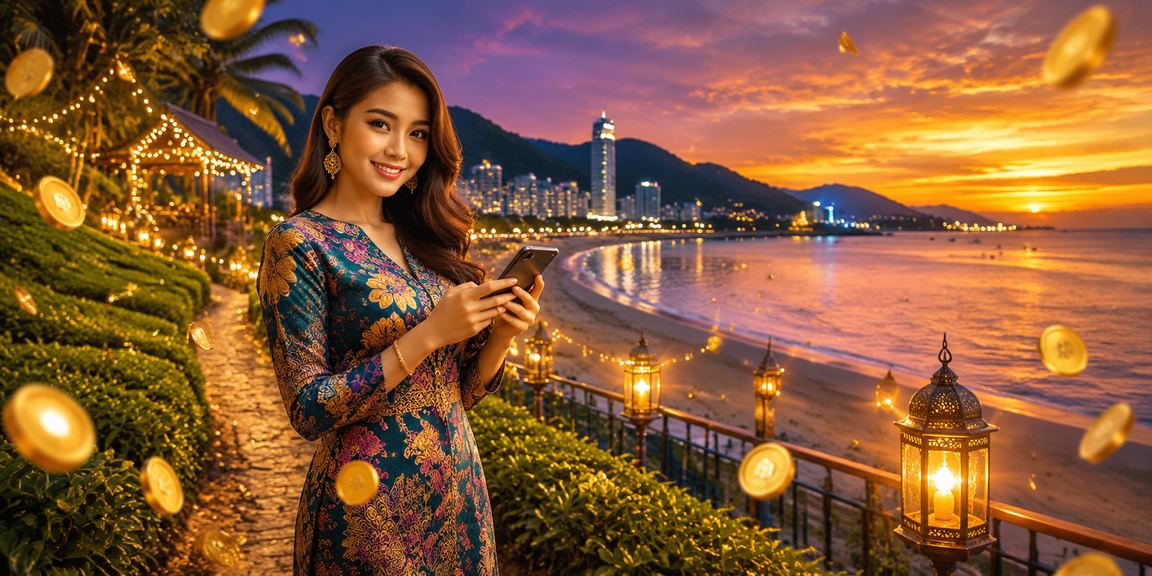 Pengguna Pulau Pinang bermain roulette kasino melalui telefon pintar dalam suasana batik